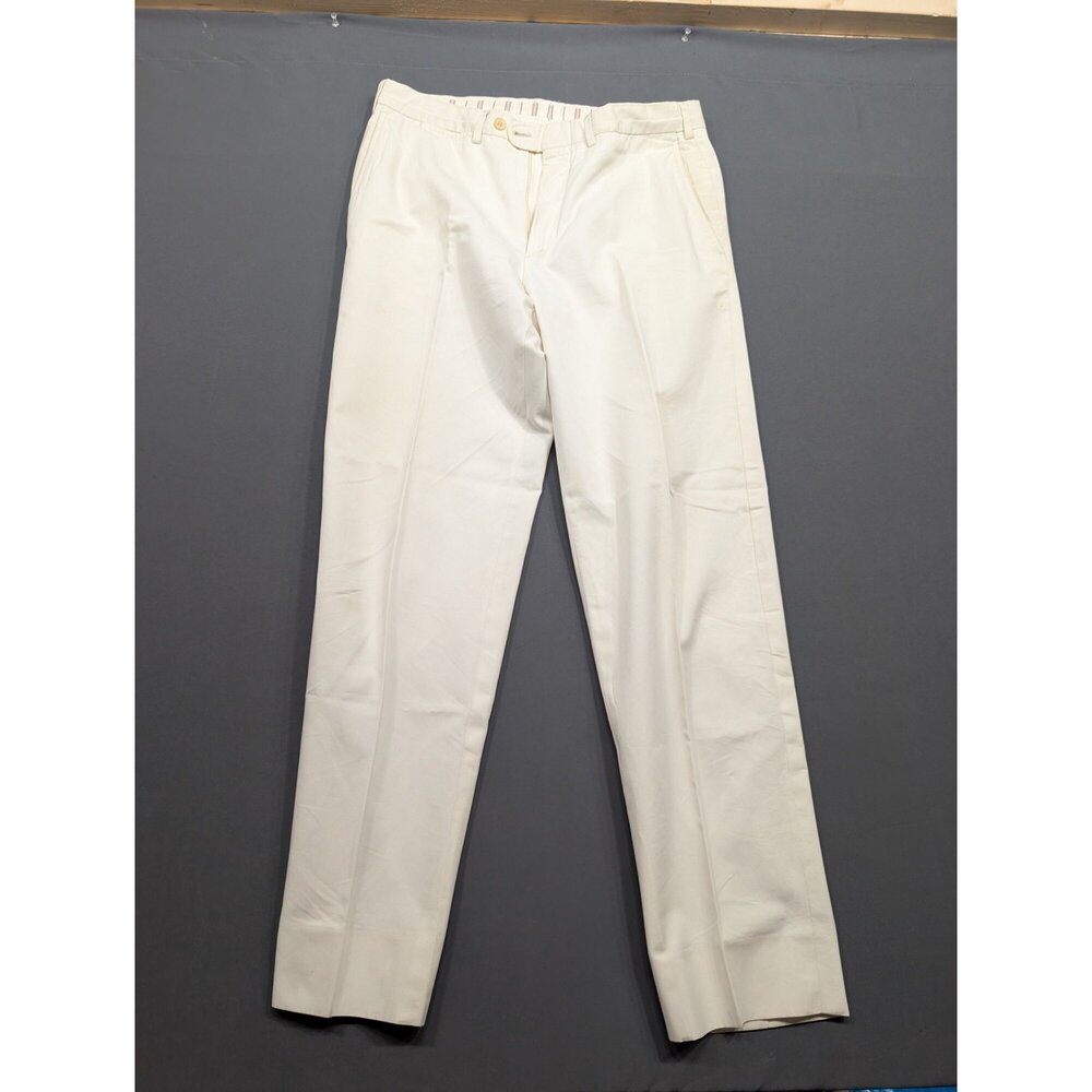 Ermenegildo Zegna Su Misura Cotton Dress Trousers Sz 48C Cream
